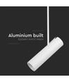GU10 Pendelleuchte aus weißem Aluminium - Zylindrisch, verstellbare Länge bis 1,2m, ohne Leuchtmittel