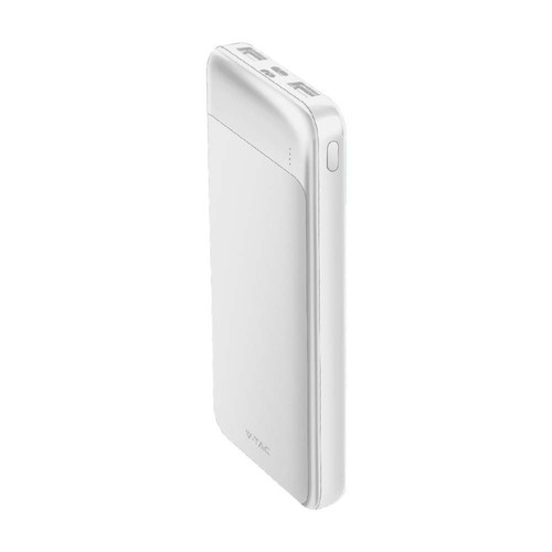 10000mAh Power Bank, 22.5W Fast Charger - Weiß, Aluminium, 2x USB, 1x Type-C, Li-Pol