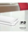 10000mAh Power Bank, 22.5W Fast Charger - Weiß, Aluminium, 2x USB, 1x Type-C, Li-Pol