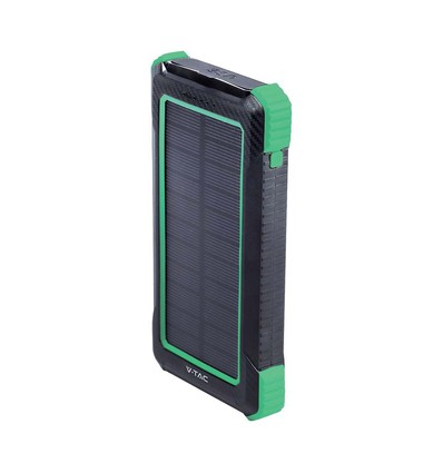 10000mAh Solar Wireless Powerbank, 10W - Schwarz, Aluminium, Solaraufladung
