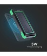 10000mAh Solar Wireless Powerbank, 10W - Schwarz, Aluminium, Solaraufladung