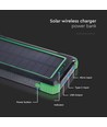 10000mAh Solar Wireless Powerbank, 10W - Schwarz, Aluminium, Solaraufladung