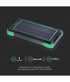 10000mAh Solar Wireless Powerbank, 10W - Schwarz, Aluminium, Solaraufladung
