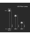 LED 4W Lampe - 4400mA, Batterie, 3000K, IP54, weißes Gehäuse