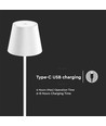 LED 4W Lampe - 4400mA, Batterie, 3000K, IP54, weißes Gehäuse