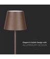 4W LED Stehleuchte, wiederaufladbar - IP54, Corten, Touch-dimmbar, höhenverstellbar 50-130cm, USB-Aufladung
