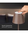 4W LED Stehleuchte, wiederaufladbar - IP54, Corten, Touch-dimmbar, höhenverstellbar 50-130cm, USB-Aufladung