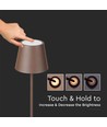 4W LED Stehleuchte, wiederaufladbar - IP54, Corten, Touch-dimmbar, höhenverstellbar 50-130cm, USB-Aufladung