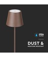 4W LED Stehleuchte, wiederaufladbar - IP54, Corten, Touch-dimmbar, höhenverstellbar 50-130cm, USB-Aufladung