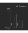 4W LED Stehleuchte, wiederaufladbar - Touch-dimmbar, USB, IP54, schwarz, höhenverstellbar 50-130cm, inkl. Leuchtmittel