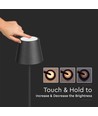 4W LED Stehleuchte, wiederaufladbar - Touch-dimmbar, USB, IP54, schwarz, höhenverstellbar 50-130cm, inkl. Leuchtmittel