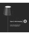 4W LED Stehleuchte, wiederaufladbar - Touch-dimmbar, USB, IP54, schwarz, höhenverstellbar 50-130cm, inkl. Leuchtmittel