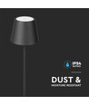 4W LED Stehleuchte, wiederaufladbar - Touch-dimmbar, USB, IP54, schwarz, höhenverstellbar 50-130cm, inkl. Leuchtmittel