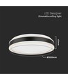 42W LED Designer Deckenleuchte - Rund, schwarz, 4400lm, 4000K, TRIAC dimmbar, IP20