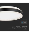 42W LED Designer Deckenleuchte - Rund, schwarz, 4400lm, 4000K, TRIAC dimmbar, IP20