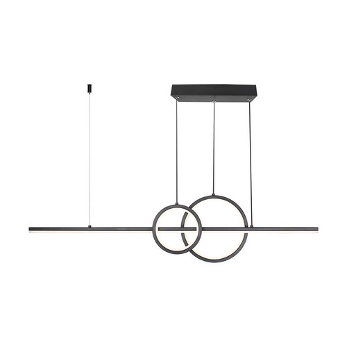 17W LED Pendelleuchte, schwarz Design - 1500lm, 4000K, Ø91,5cm, IP20, integrierte LED