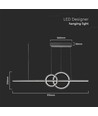 17W LED Pendelleuchte, schwarz Design - 1500lm, 4000K, Ø91,5cm, IP20, integrierte LED