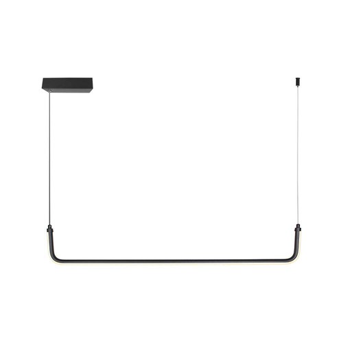 12W U-förmige LED Pendelleuchte - 4000K, schwarz, 1200lm, 360 Grad Licht, 90,5 x 14cm