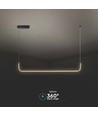 12W U-förmige LED Pendelleuchte - 4000K, schwarz, 1200lm, 360 Grad Licht, 90,5 x 14cm