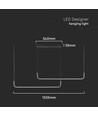 24W LED Hängeleuchte - Designer, 4000K, Schwarz