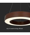 60cm 50W runde LED Pendelleuchte - 125lm/W, Corten, Triac dimmbar, 4000K, IP20