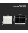 180W LED Solar Fluter, 4000K - Inkl. 20W Solarpanel, IP65, Fernbedienung, weiß