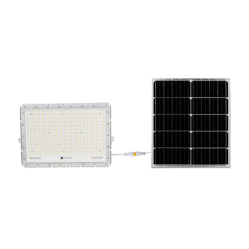 30W Solar LED Fluter mit Fernbedienung - 2600lm, IP65, 6400K, inkl. Solarpanel und Batterie