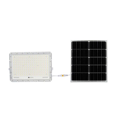 30W Solar LED Fluter mit Fernbedienung - 2600lm, IP65, 4000K, inkl. Solarpanel und Batterie
