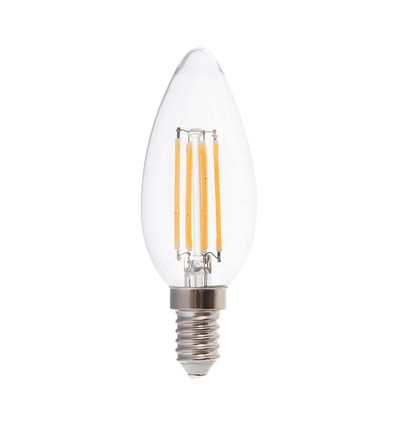 E14 5,5W LED Filament Kerze - Dimmbar, Klarglas, 110lm/W