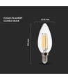 E14 5,5W LED Filament Kerze - Dimmbar, Klarglas, 110lm/W