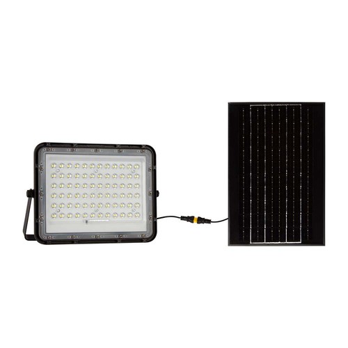 120W Solar LED Fluter mit Panel - 1200lm, IP65, inkl. Fernbedienung, schwarz, Außenbereich