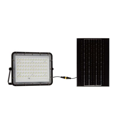 120W Solar LED Fluter mit Panel - 1200lm, IP65, inkl. Fernbedienung, schwarz, Außenbereich