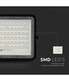 120W Solar LED Fluter mit Panel - 1200lm, IP65, inkl. Fernbedienung, schwarz, Außenbereich