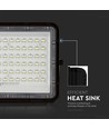 120W Solar LED Fluter mit Panel - 1200lm, IP65, inkl. Fernbedienung, schwarz, Außenbereich