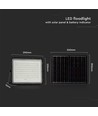 20W Solar Fluter mit Sensor und Fernbedienung - 1800lm, IP65, 6400K, schwarzes Gehäuse