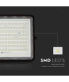 20W Solar Fluter mit Sensor und Fernbedienung - 1800lm, IP65, 6400K, schwarzes Gehäuse