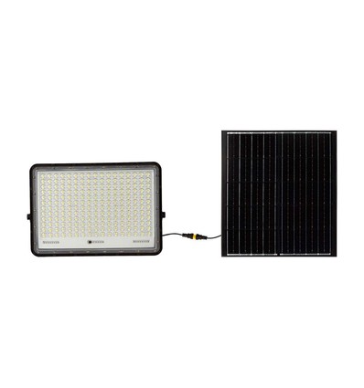 30W LED Solar Strahler, 6400K - 2600lm, IP65, inkl. Solarpanel und Fernbedienung, Aluminium