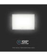 30W LED Solar Strahler, 6400K - 2600lm, IP65, inkl. Solarpanel und Fernbedienung, Aluminium