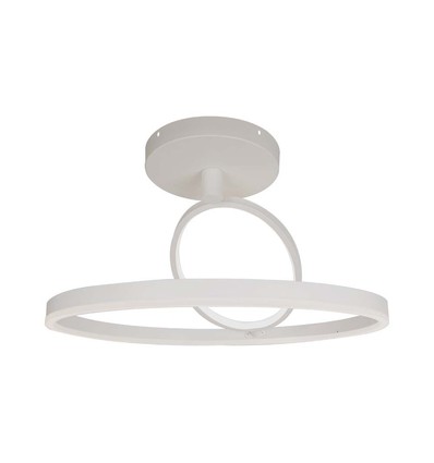 38W LED Deckenleuchte aus Metall - Ø50cm, weiß, doppeltes rundes Design, 4000lm, 3000K, IP20