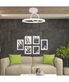 38W LED Deckenleuchte aus Metall - Ø50cm, weiß, doppeltes rundes Design, 4000lm, 3000K, IP20