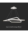 48W LED Metall-Deckenleuchte - 600x600xH1200mm, 4000K, weiß, TRIAC dimmbar