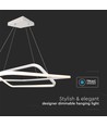 48W LED Metall-Deckenleuchte - 600x600xH1200mm, 4000K, weiß, TRIAC dimmbar