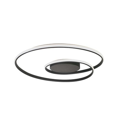 48W LED Designer Deckenleuchte - 5150lm, Triac dimmbar, Ø60cm, schwarz, 3000K