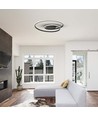 48W LED Designer Deckenleuchte - 5150lm, Triac dimmbar, Ø60cm, schwarz, 3000K