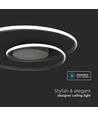 48W LED Designer Deckenleuchte - 5150lm, Triac dimmbar, Ø60cm, schwarz, 3000K