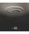 48W LED Designer Deckenleuchte - 5150lm, Triac dimmbar, Ø60cm, schwarz, 3000K