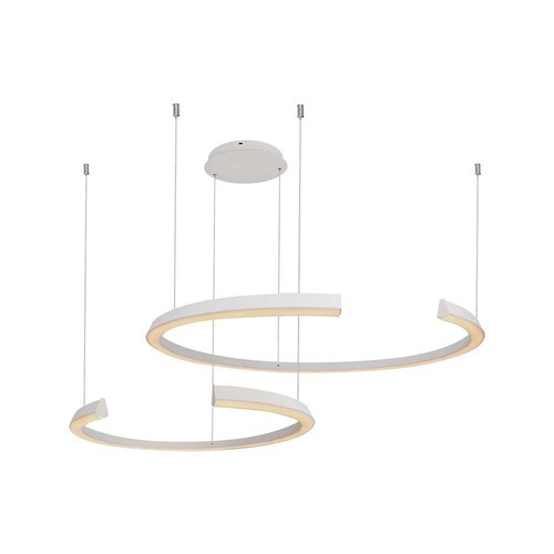 48W LED Designer Pendelleuchte - Weiß, 4000K, Triac dimmbar, zwei Halbmonde