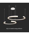 48W LED Designer Pendelleuchte - Weiß, 4000K, Triac dimmbar, zwei Halbmonde