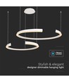48W LED Designer Pendelleuchte - Weiß, 4000K, Triac dimmbar, zwei Halbmonde
