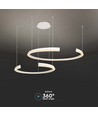 48W LED Designer Pendelleuchte - Weiß, 4000K, Triac dimmbar, zwei Halbmonde